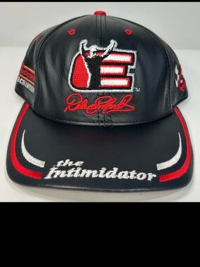 Vtg Dale Earnhardt Sr #3 The Intimidator Winston Cup Leather Hat Cap Strap-back